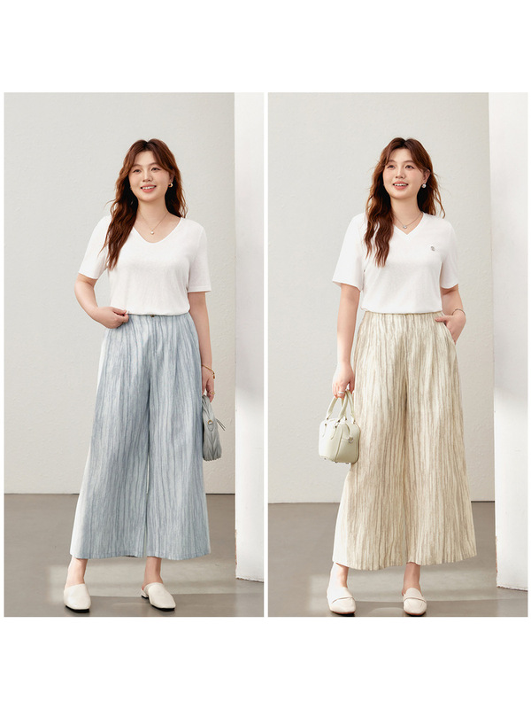 【個性トレンド、快適、ゆったり、肉感カバー、着痩せパンツ】Xianlixiu 大きいサイズ レディース ファットmm 2025夏新作|undefined