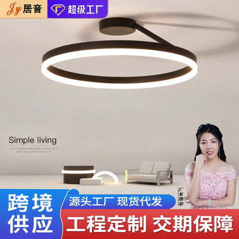 吸顶灯圆环卧室灯极简ins跨境书房现代简约LED主卧餐厅阳台吸顶灯