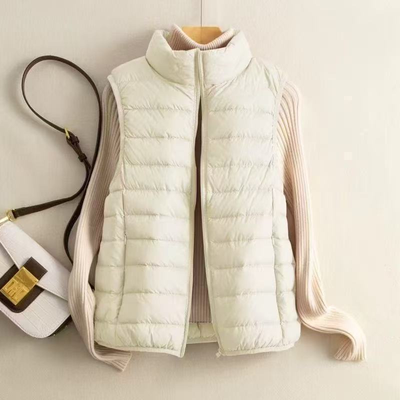 New 2026 Slim-Fit Lightweight Women's Short Vest with Stand Collar, Inner Liner, Warm Vest, Thin down Cotton New 2026 Slim-Fit Lightweight Women's Short Vest with Stand Collar, Inner Liner, Warm Vest, Thin down Cotton