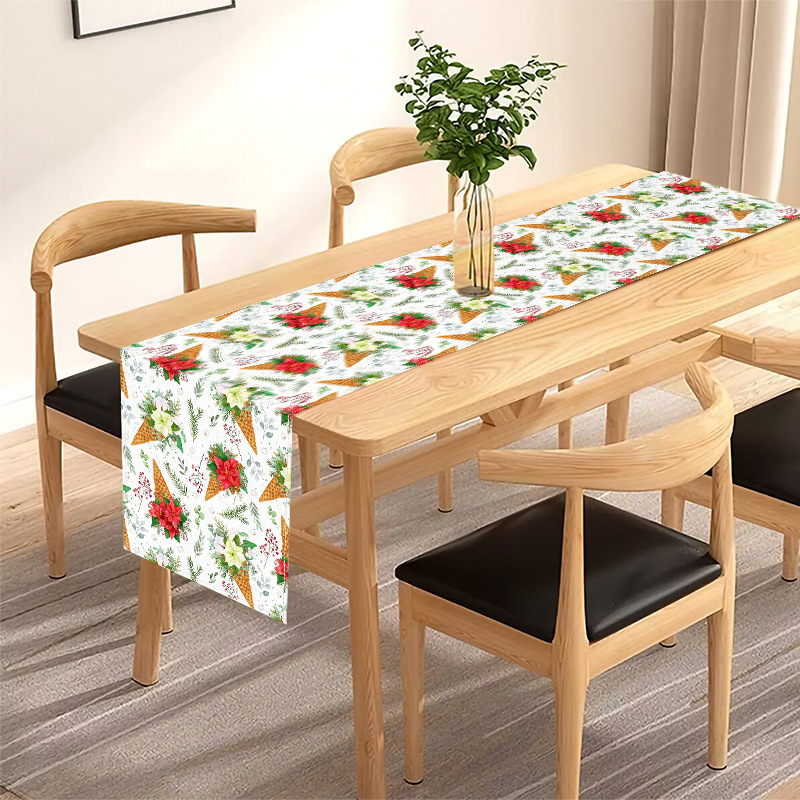 Transfronterizo nuevo creativo helado navideño bandejas de mesa de fiesta de Navidad atmósfera decoración tela de mesa de té