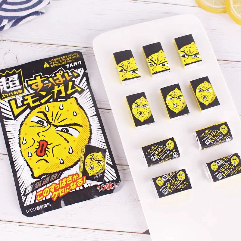 Японская импортная закуска MARUKAWA Maruagawa супер кислая лимонная жевательная резинка кислая жевательная резинка 48 г в мешках