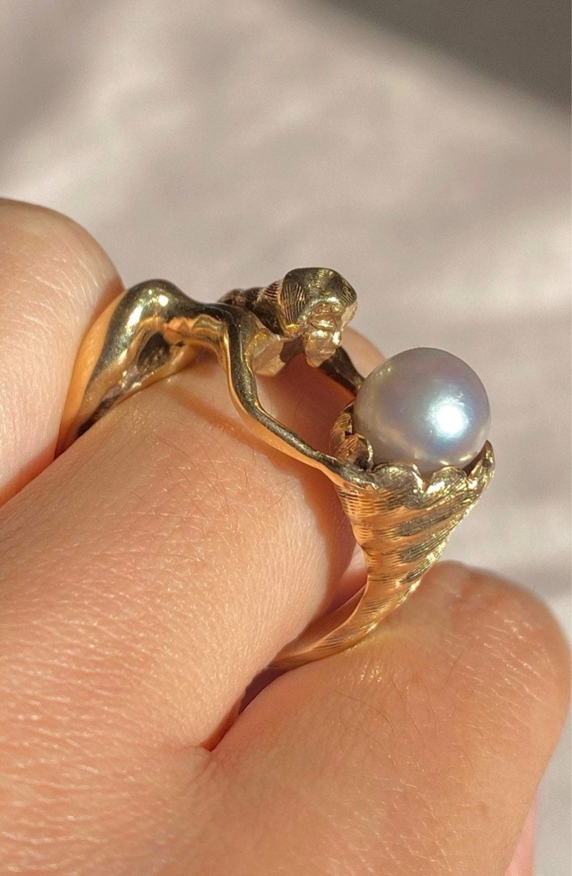7 Ring Size 1 Piece Quantity Wholesale Jewelry IG Style Simple Style Geometric 304 Stainless Steel Pearl 18K Gold Plated Inlay Rings