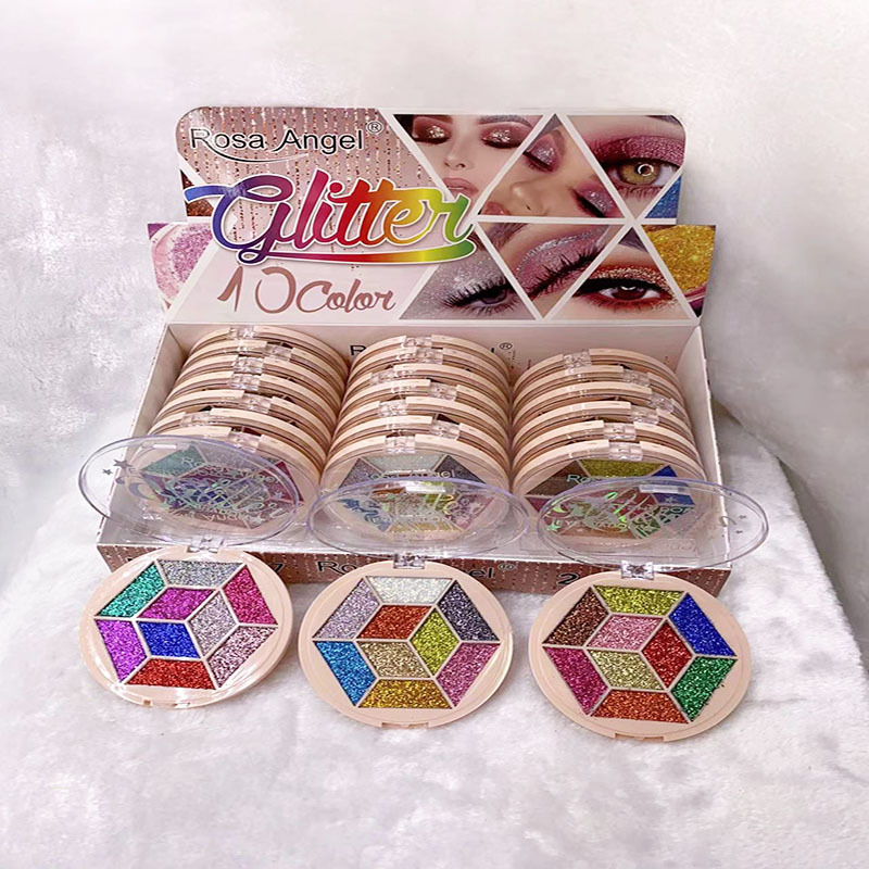 Comercio exterior transfronterizo Rosa Ángel 9-color lentejuelas brillante brillo polvo nacarado etapa maquillaje vacaciones maquillaje al por mayor image 4