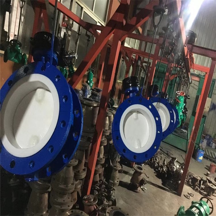 D41F46-16C 衬氟法兰蝶阀 D41F46 铸钢防腐蚀衬氟蝶阀 铸钢蝶阀