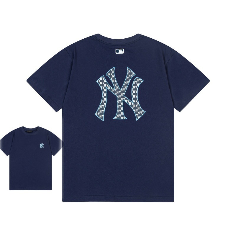 クロスボーダー MLB&NY ベーシックプリント高品質レディース T メンズ半袖コレクション共同ブランドの純綿通気性ボトリングシャツ|undefined