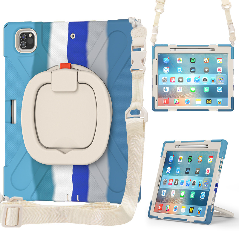 Suitable for iPad Pro 12.9 2020 Rainbow Robot portable protective case 12.9 inch Flat Three-proof case