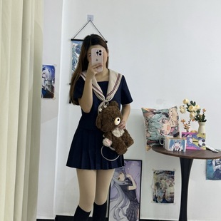 Mi Ling Chi Er Japan is the basic sailor uniform academic style JK uniform school uniform school for intermediate service class uniform suit