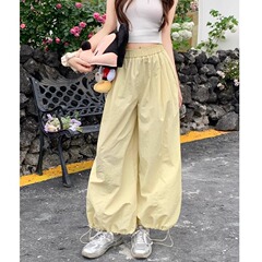 ドーパミンアイスシルクブルマ、女性用ツーウェアレギンス、夏用薄手ワイドレッグスポーツパンツ、ハイウエスト9点ハーレムパンツ