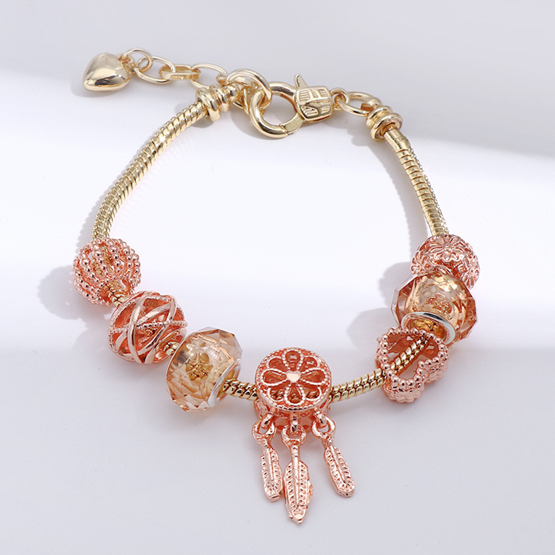 Sweet Geometric Copper Plating Artificial Diamond Bracelets