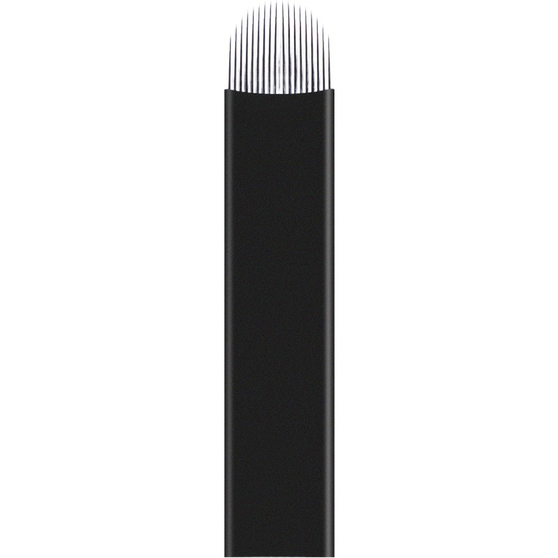 Semi-Permanent Eyebrow Tattoo Needle Piece Handmade Black Leather Needle Tattoo Line Eyebrow Blade 0.18 Sharp and Easy to Color Handmade Needle Piece