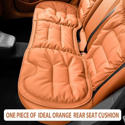 Nappa Leather Seat Pad, Soft Seat cushion, seat cover - ideal-orange-nappa-rear-seat-cushion-1-piece
