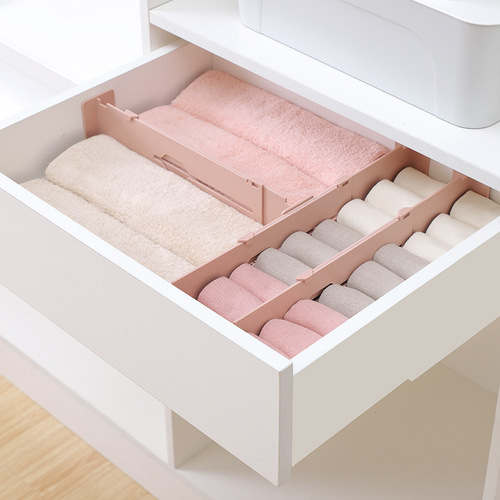 New free retractable drawer partitions, underwear and socks partitions, multi-purpose wardrobe storage partitions, 2 pack