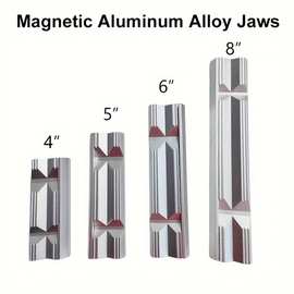 台虎钳铝合金V型钳口 台钳磁性保护条多功能配件强摩擦钳口衬垫