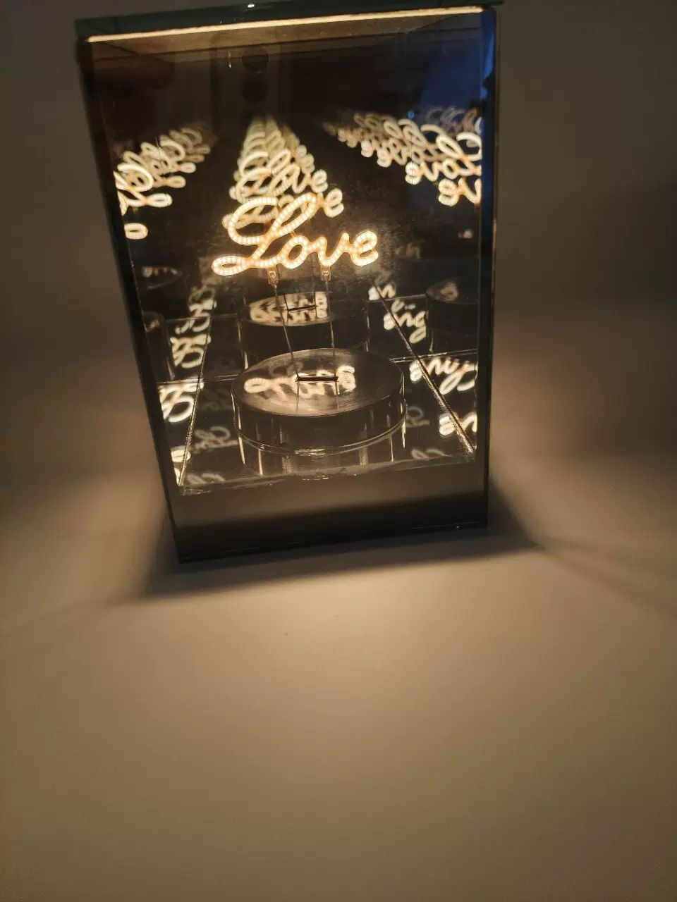 跨境发光玻璃桌面摆件 3D内雕小夜灯 创意节日礼品厂家