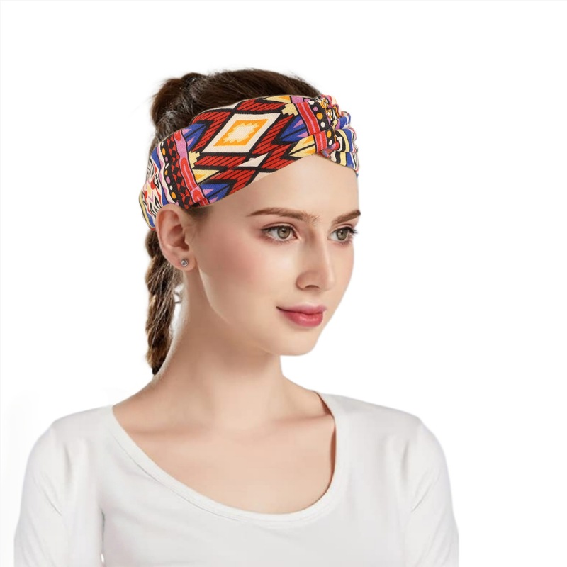 Amazon 春と夏の新しいヒョウ柄プリント弾性つば広クロスヘアバンドヨガフィットネススポーツヘアバンド女性用|undefined