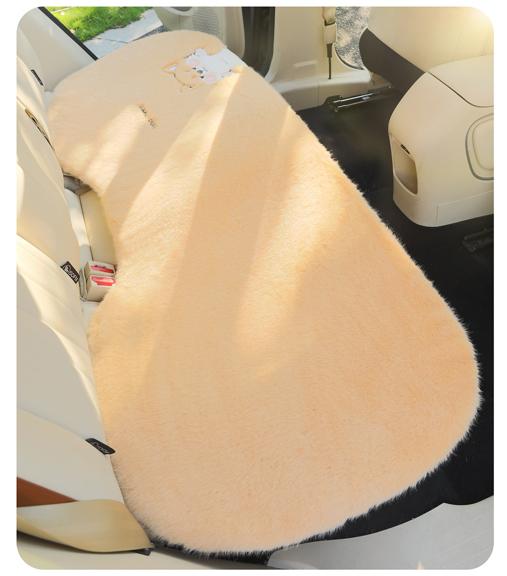 Winter plush car seat cushions, cartoon embroidery, car interior accessories, high-end car supplies, car seat covers, available for drop shipping