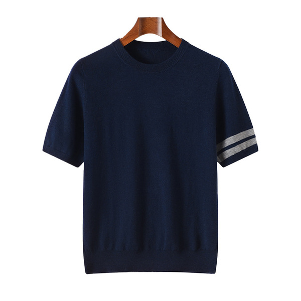 Summer silk woolen knitted T-shirt for leisure