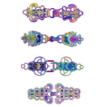 新品欧美炫彩镂空披肩夹包包丝巾夹几何个性合金衣领夹厂家批发