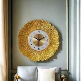 花瓣铁艺创意立体挂钟客厅简约钟表玄关美观墙饰防锈金属壁挂批发