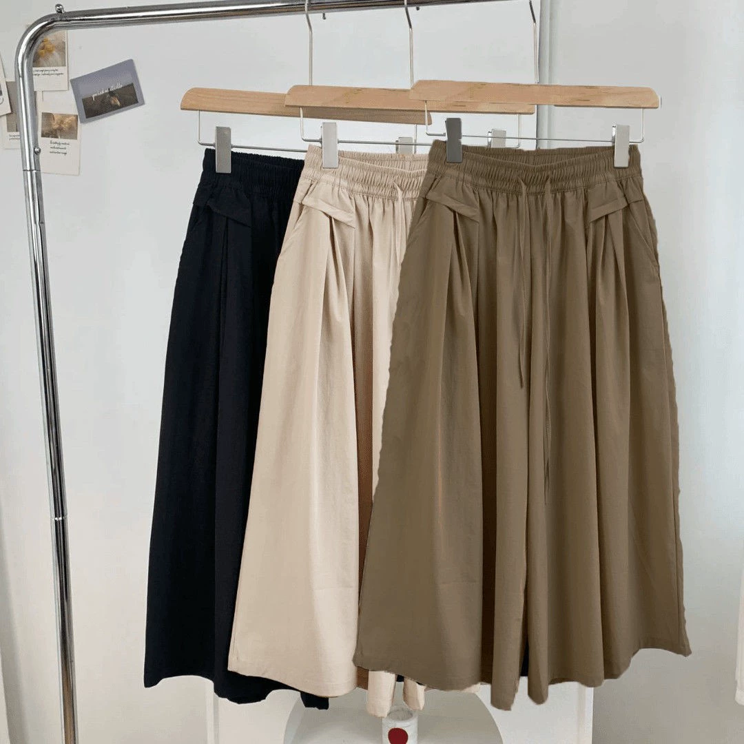 Широкие укороченные брюки Yamamoto для женщин, лето 2025, новые драпированные брюки с высокой талией в корейском стиле, повседневные свободные брюки-юбка для женщин, которые демонстрируют темперамент