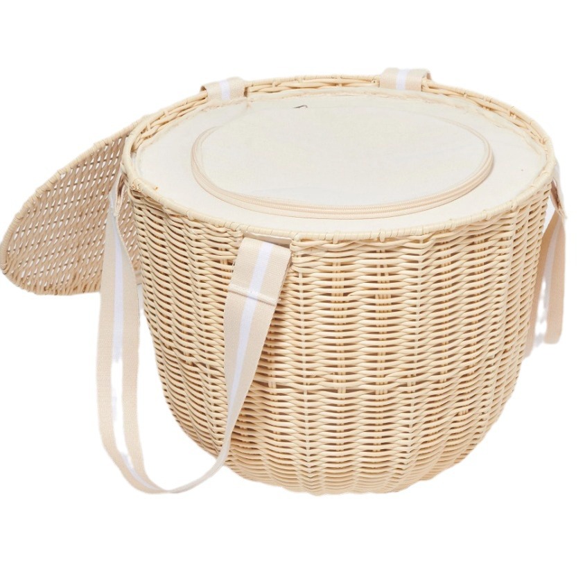 Comercio exterior personalizado canasta de picnic de caña canasta de regalo canasta de frutas con regalo de mano canasta de picnic de mano