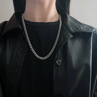hiphop潮酷项链男韩版古巴链个性链子女情侣嘻哈蹦迪锁骨链配饰