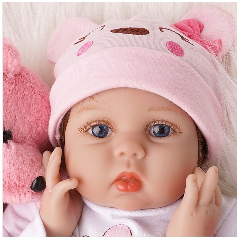 Muñecas pesadas para niños acompañan a los bebés con los ojos cerrados una muñeca de sueño muñeca de 22 pulgadas para apoyar el cabello