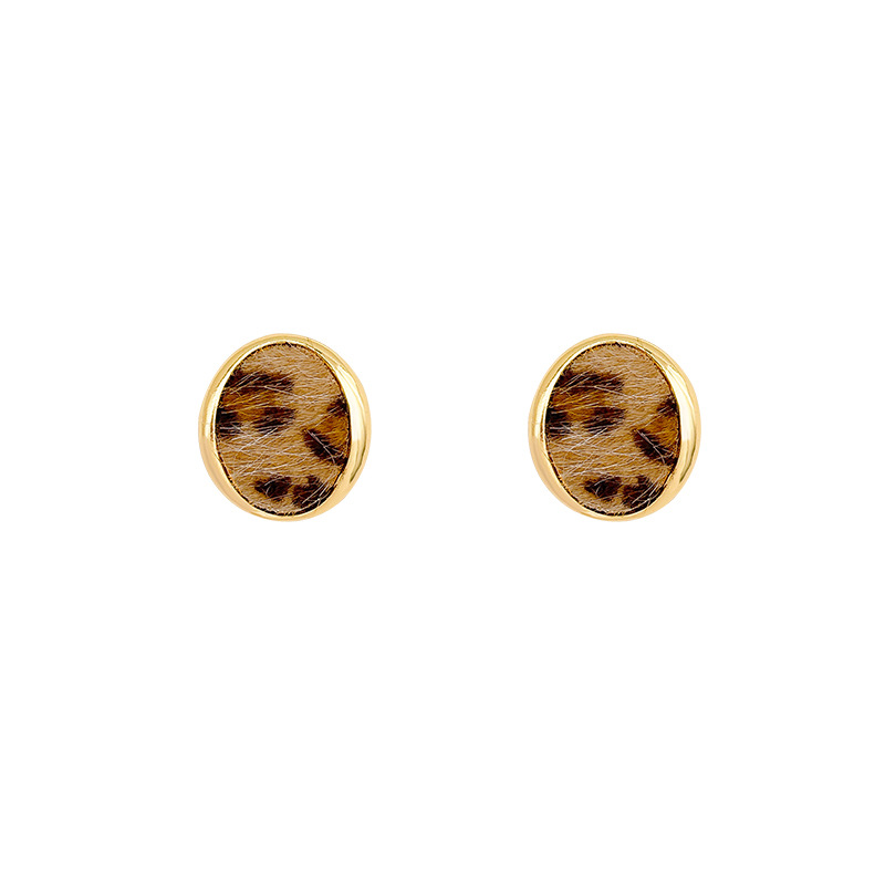 Orecchini vintage con stampa leopardata floccata, orecchini a perno unici e di tendenza per donne, design di nicchia, orecchini autunno inverno con un_voghion.com