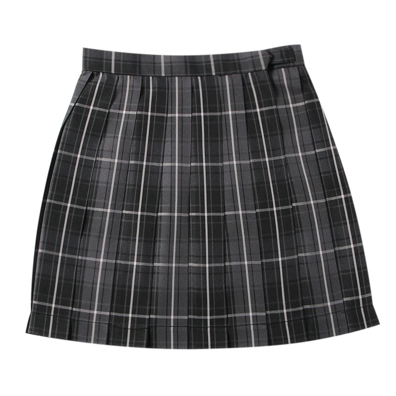 Японская форма JK юбка Студенческая с высокой талией клетчатая японская плиссированная юбка Дымчатая серая клетчатая юбка школьная форма юбка