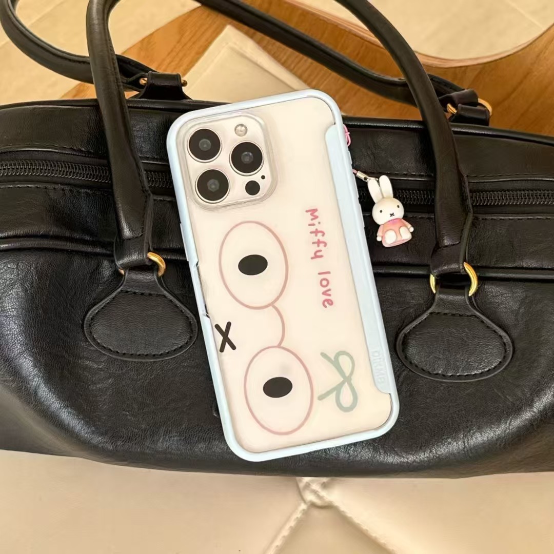 Funda de gafas divertidas y lindas para conejo iphone15 soporte abatible 16ProMax funda para teléfono móvil Apple 14 hembra 16