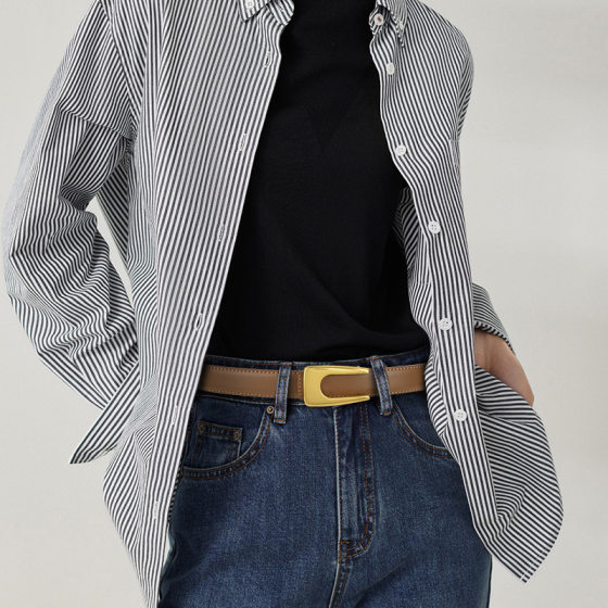 Women's Belt Fashion All-match Jeans Decorative Belt Ins Style Simple Leather Belt South Korea Trendy U-shaped Buckle