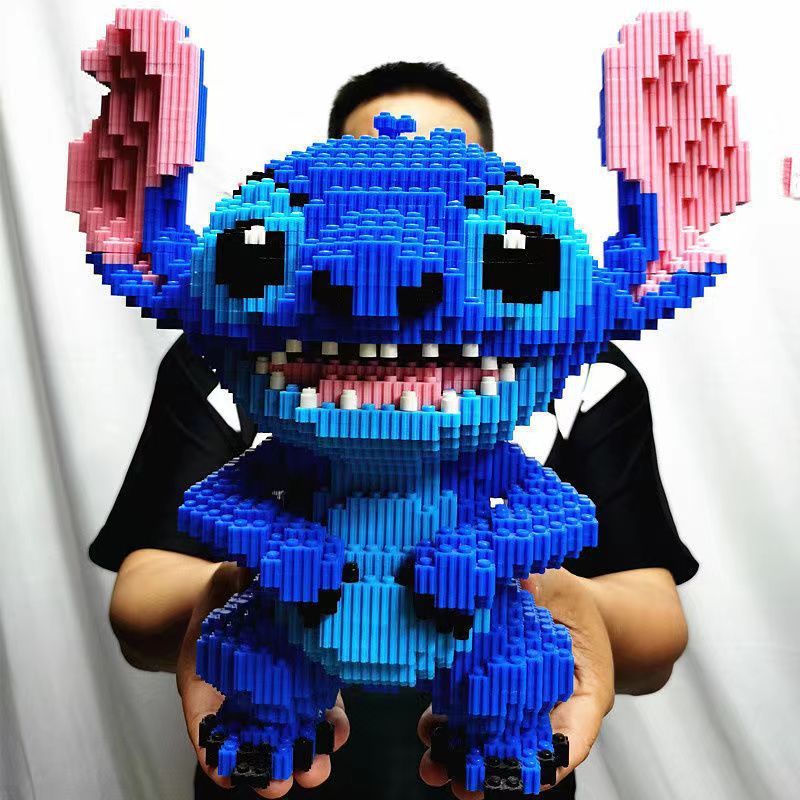 [Automatic Distribution Exclusive] Compatible with Lego Small Particle Building Blocks, Stich Lina Belle Pikachu Large Building Blocks