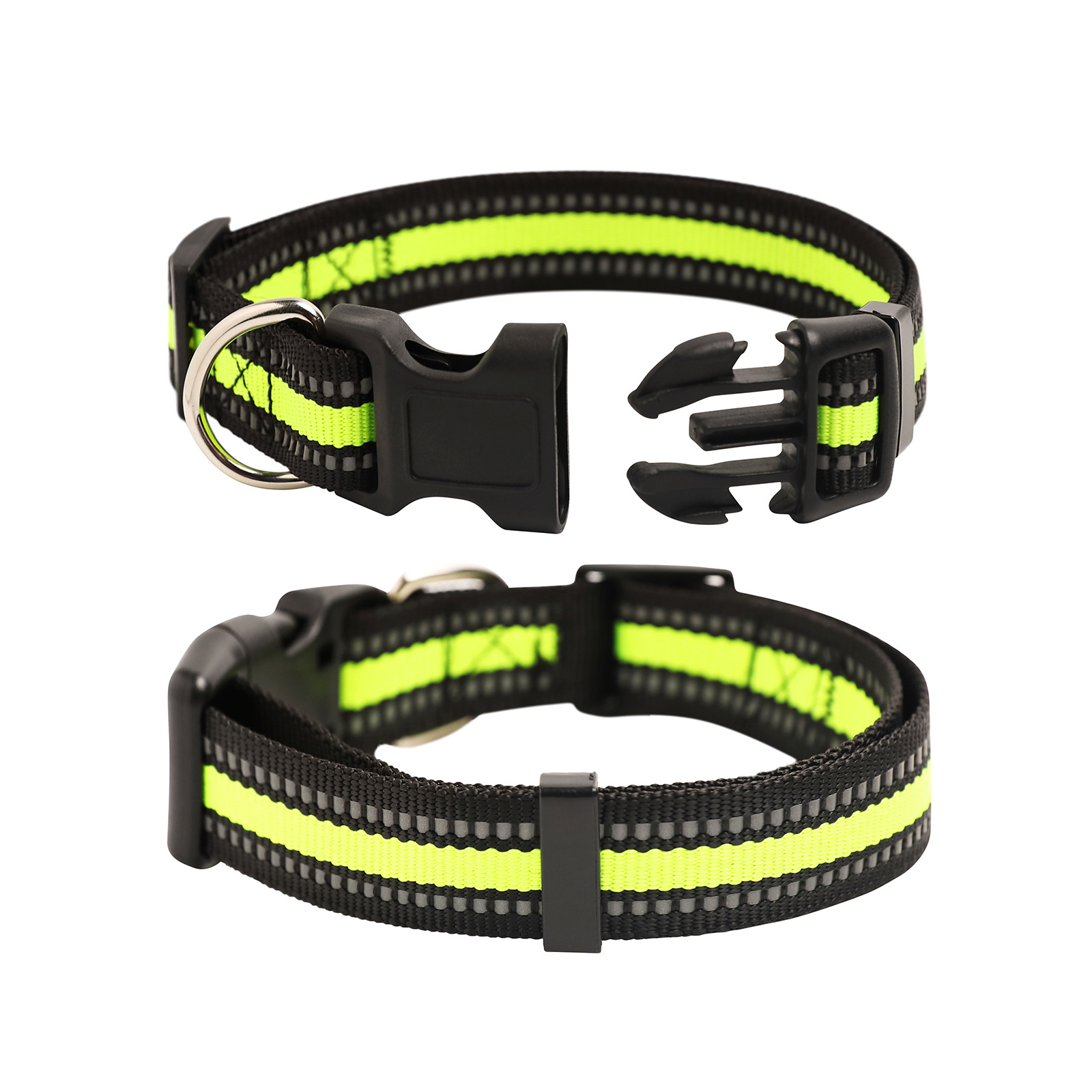 Al por mayor collar de perros grandes y pequeños cuatro estaciones collar reflectante universal collar de gatos collar rayas collar de mascotas