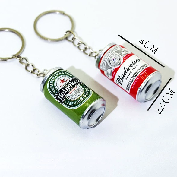 Simulation easy tank shape mini beverage bottle keychain pendant scan code small gift activity promotes beer bottles