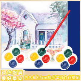 4色半干水粉颜料涂鸦美术手绘画可水洗学生专业美术绘画材料彩绘