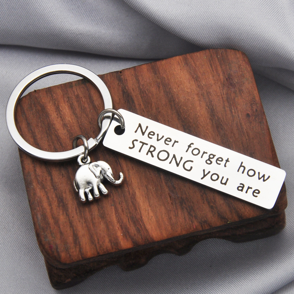 13g Weight Keychain Classification Daily Occasion 201 Stainless Steel Material Letter, Elephant Pattern Unisex Gender Simple Style Style Simple Style Letter Elephant 201 Stainless Steel Unisex Keychain 6