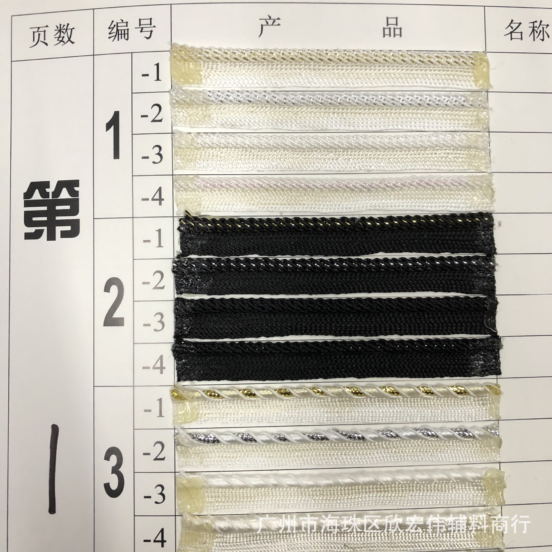 1.2-1.5cm black and white gold and silver mother belt rolling edge rope drum edge rope luggage bed decoration tooth edge rope belt 1-4