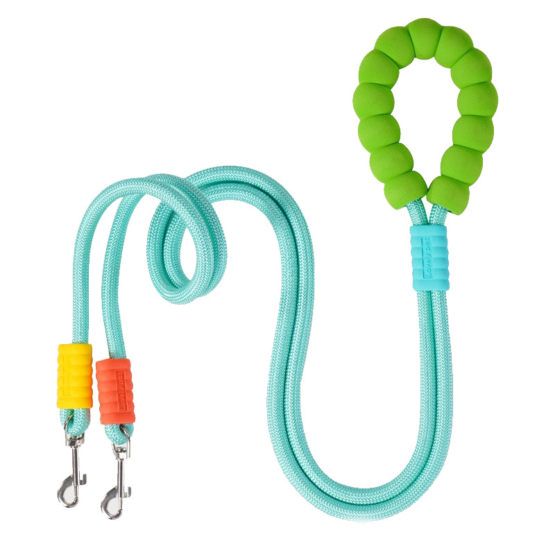 Cuerdas de tracción p-cuerdas para mascotas collar de doble tracción ajustable a prueba de explosiones para caminar cuerda para perros de tamaño mediano y grande para artículos de mascotas