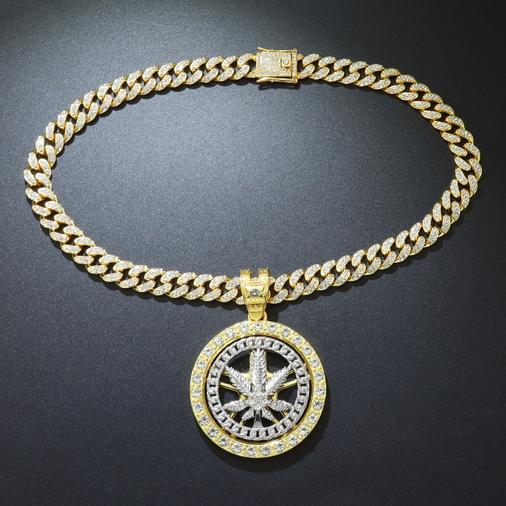 Hip-hop completo rotativo disco colgante colgante de hoja de arce personalidad hipster girar colgante de hoja de arce Europa y América transfronteriza