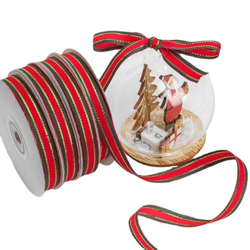 Navidad borde dorado cinta árbol de Navidad regalo caja de regalo cinta decorativa hecha a mano IDY embalaje cinta 1CM2CM2.5cm
