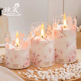 遥控led电子蜡烛灯亚克力无烟蜡烛灯订婚情人节日装饰灯花氛围灯