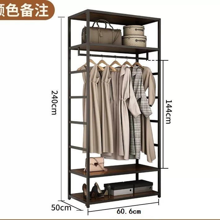 # ウォークインクローゼット手作り組み合わせコートラック床置き寝室洋服ラック金属フレームオープンワードローブベルト付き|undefined
