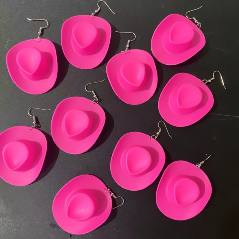 1 Par Moda Sombrero El Plastico Resina Mujeres Pendientes De Gota display picture 1