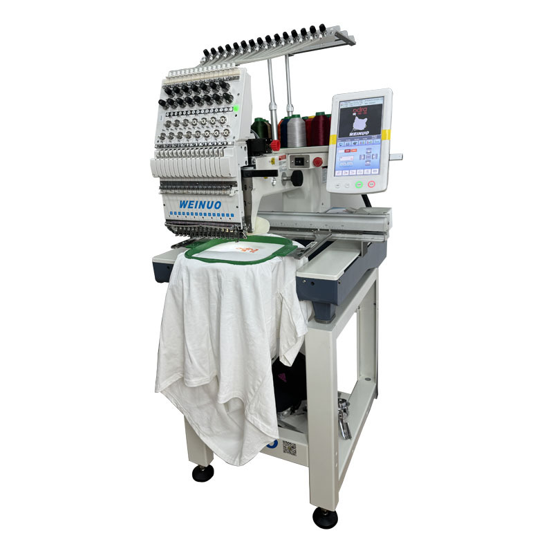 Nueva máquina de bordado automática multifuncional de cabeza única de Weno, ropa industrial doméstica, sombreros, calcetines, nombre de bordado