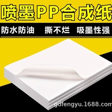 pp合成纸不干胶防水抗拉空白A3A4喷墨打印高粘度哑光广告贴纸批发