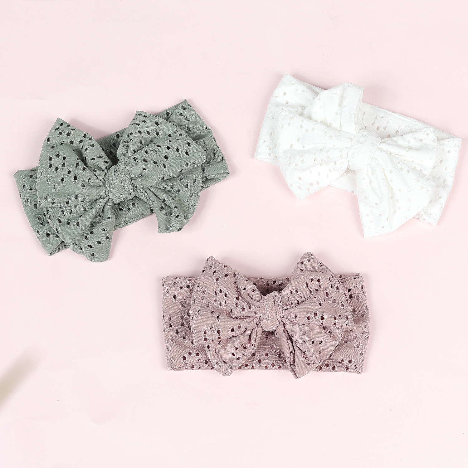 Daily Occasion Pastoral Polka Dots Cloth Bowknot Hollow Out Hair Band
