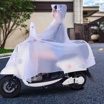 電動摩托車雨衣遮臉單人男女士成人騎行電瓶自行車雙帽檐騎車雨披