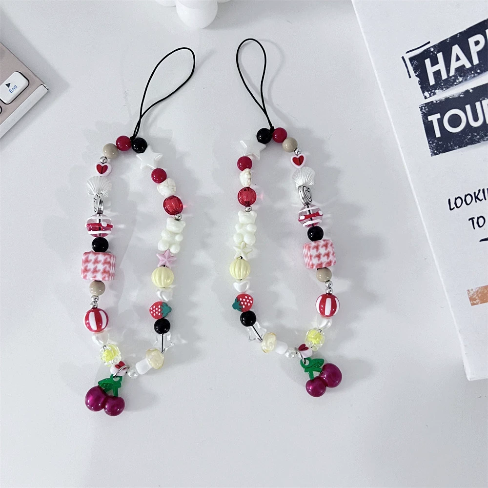 Мобильный телефон, цепь, короткий ремешок handmade, камера, подвеска, с маленькими медведями, стиль высокого качества