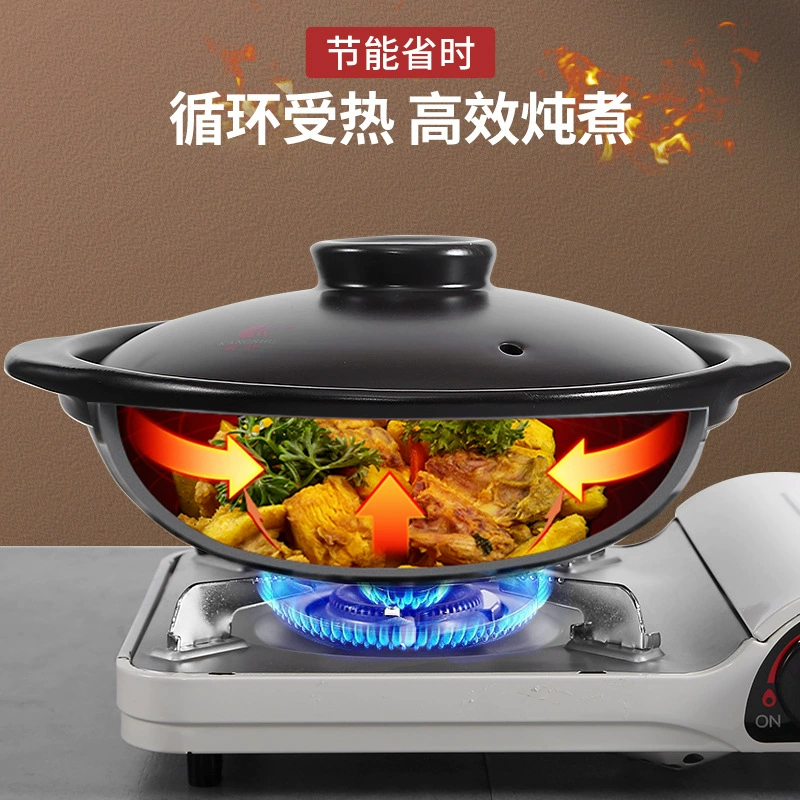 Кастрюля для рагу/тушения, горшок для кухни, газовая кастрюля, глиняная кастрюля, керамический казан для тушения, суповая кастрюля, плитка для медленного приготовления, желевая кастрюля