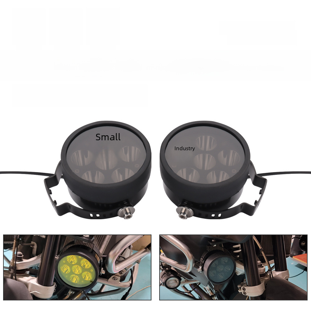 Motorcycle LED light bar modification with built-in high-intensity spotlight, universal six LED fog lights and headlight